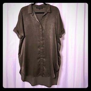 Velvety Green oversized Tee Shirt Dress